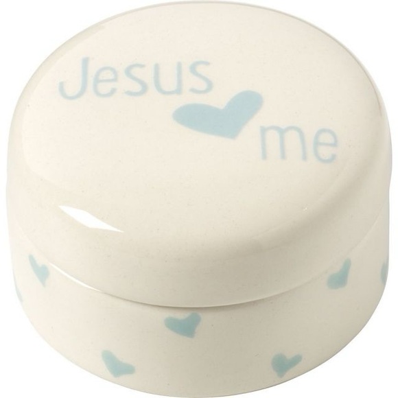 PRECIOUS MOMENTS Jesus Loves Me Boy Covered Box God Christian - Picture 1 of 5